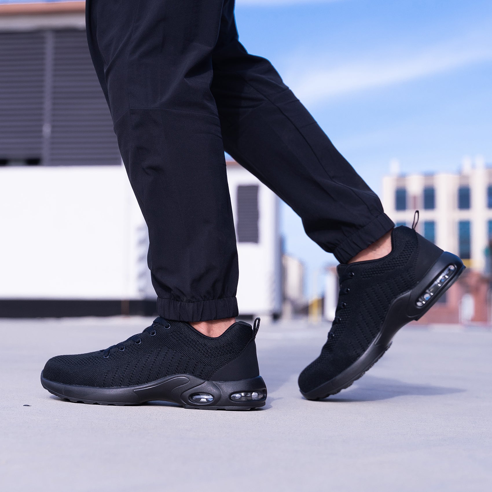 Stahl Kappe Sicherheit Schuhe für Frauen Bequeme Leichte Air Kissen Arbeit Turnschuhe #91859