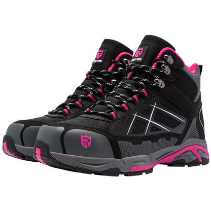 Women's Steel Toe Boots Work Puncture Resistant Slip Resistant Safety Boots Fashionable Comfortable Outdoor Hiking Work Boots #170202K