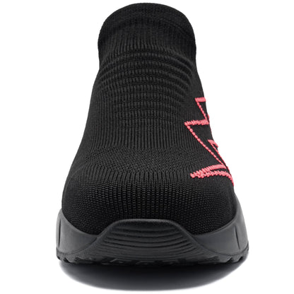 Steel Toe Work Shoes for Women Slip On Lightweight Comfortable Air Cushion Casual Sneakers #21021