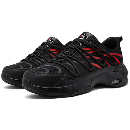 Chaussures de sécurité à embout en acier pour hommes, légères, coussin d'air, colorées, à la mode, lacets détachables, baskets #31327