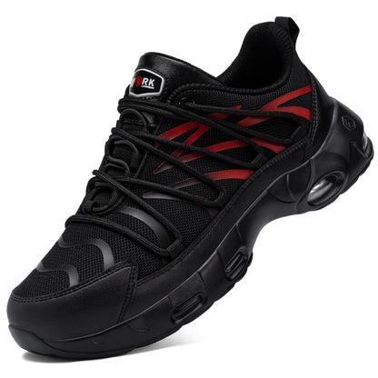 Chaussures de sécurité à embout en acier pour hommes, légères, coussin d'air, colorées, à la mode, lacets détachables, baskets #31327