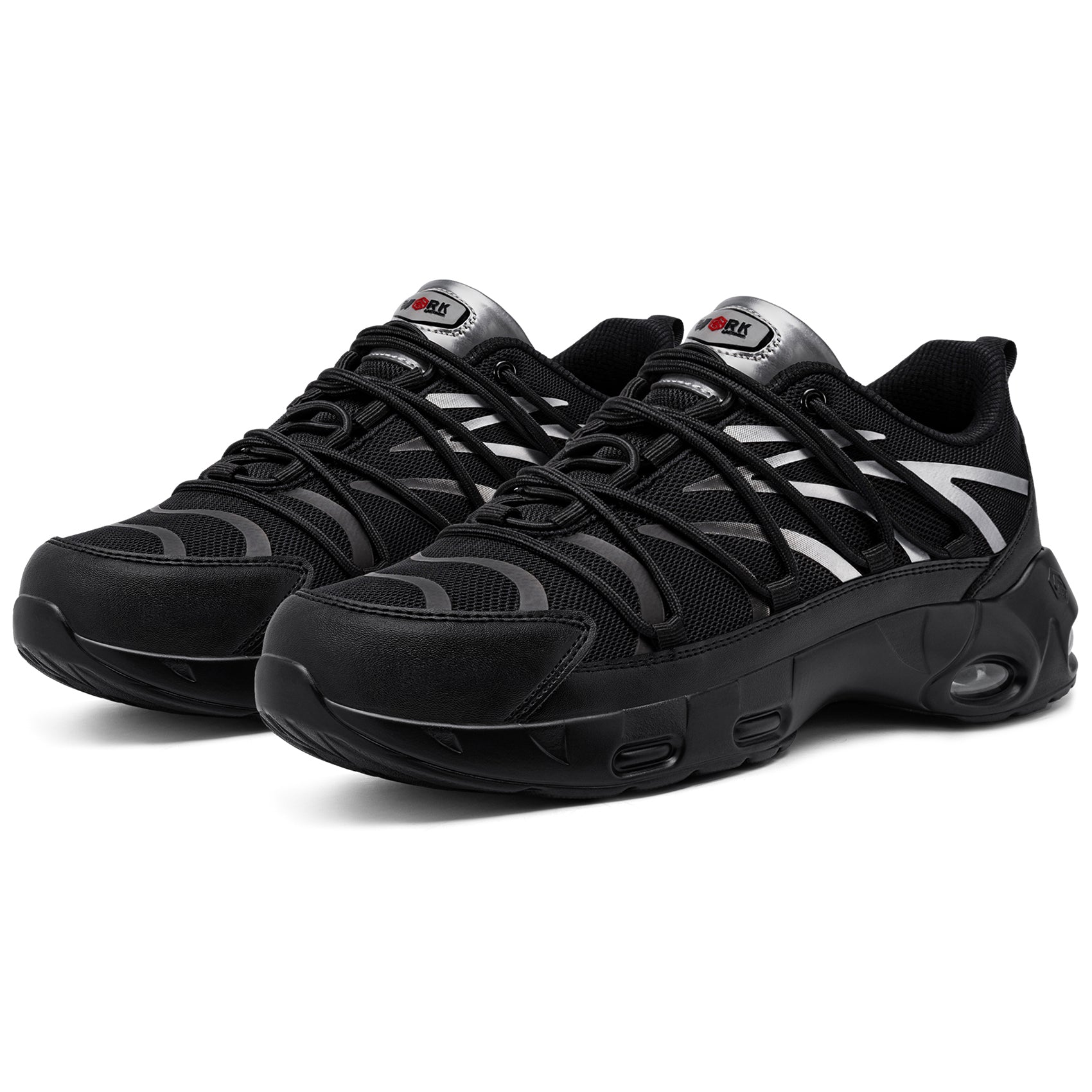 Chaussures de sécurité à embout en acier pour hommes, légères, coussin d'air, colorées, à la mode, lacets détachables, baskets #31327