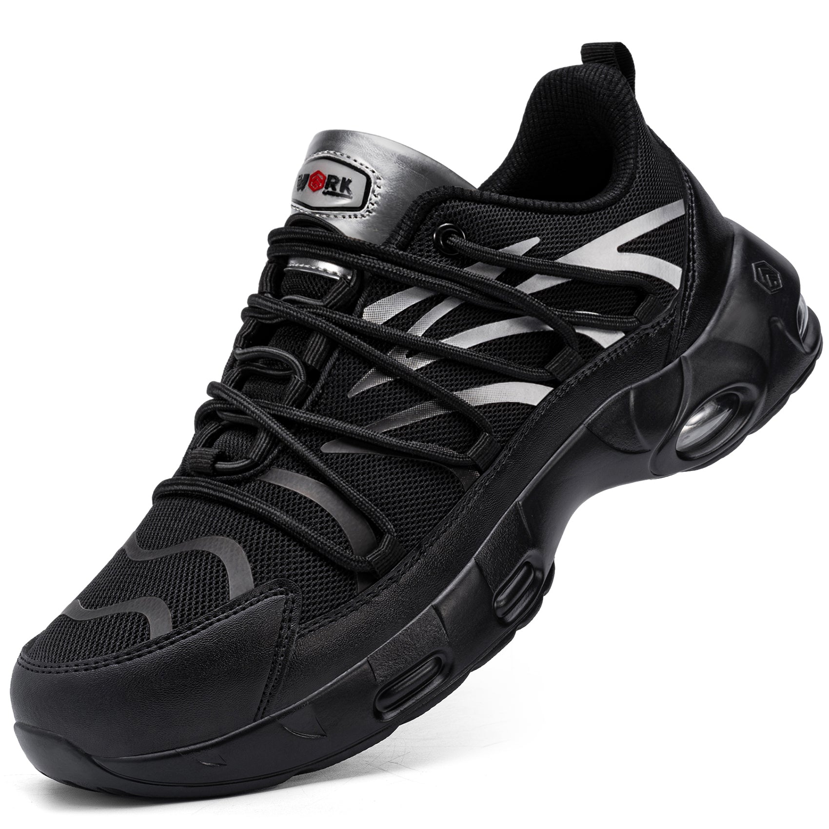 Chaussures de sécurité à embout en acier pour hommes, légères, coussin d'air, colorées, à la mode, lacets détachables, baskets #31327