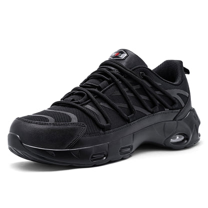 Chaussures de sécurité à embout en acier pour hommes, légères, coussin d'air, colorées, à la mode, lacets détachables, baskets #31327