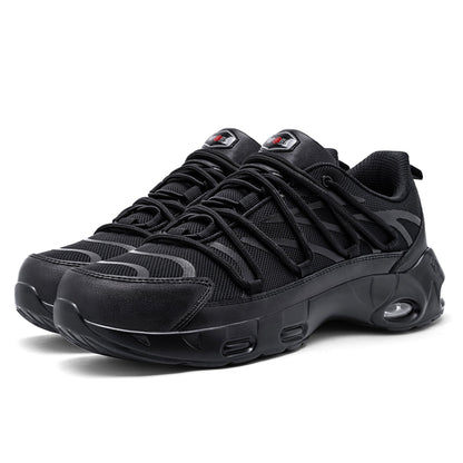 Chaussures de sécurité à embout en acier pour hommes, légères, coussin d'air, colorées, à la mode, lacets détachables, baskets #31327