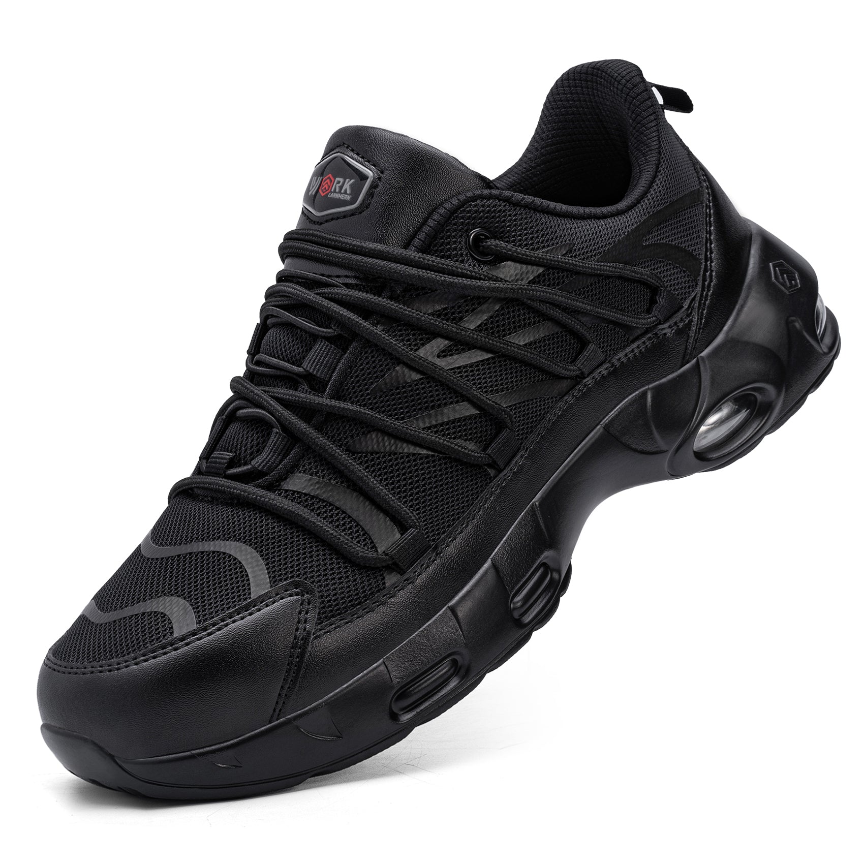 Chaussures de sécurité à embout en acier pour hommes, légères, coussin d'air, colorées, à la mode, lacets détachables, baskets #31327