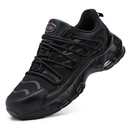 Chaussures de sécurité à embout en acier pour hommes, légères, coussin d'air, colorées, à la mode, lacets détachables, baskets #31327