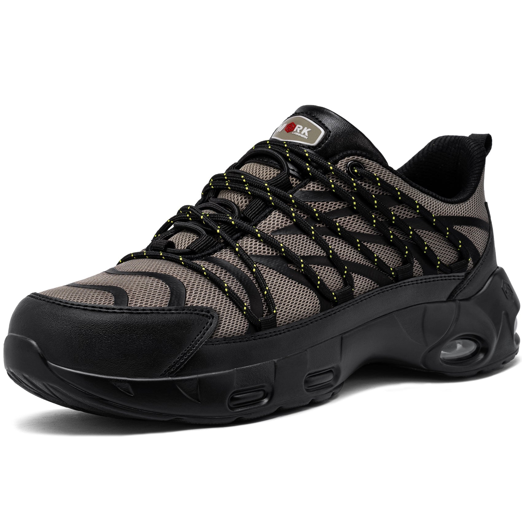 Chaussures de sécurité à embout en acier pour hommes, légères, coussin d'air, colorées, à la mode, lacets détachables, baskets #31327
