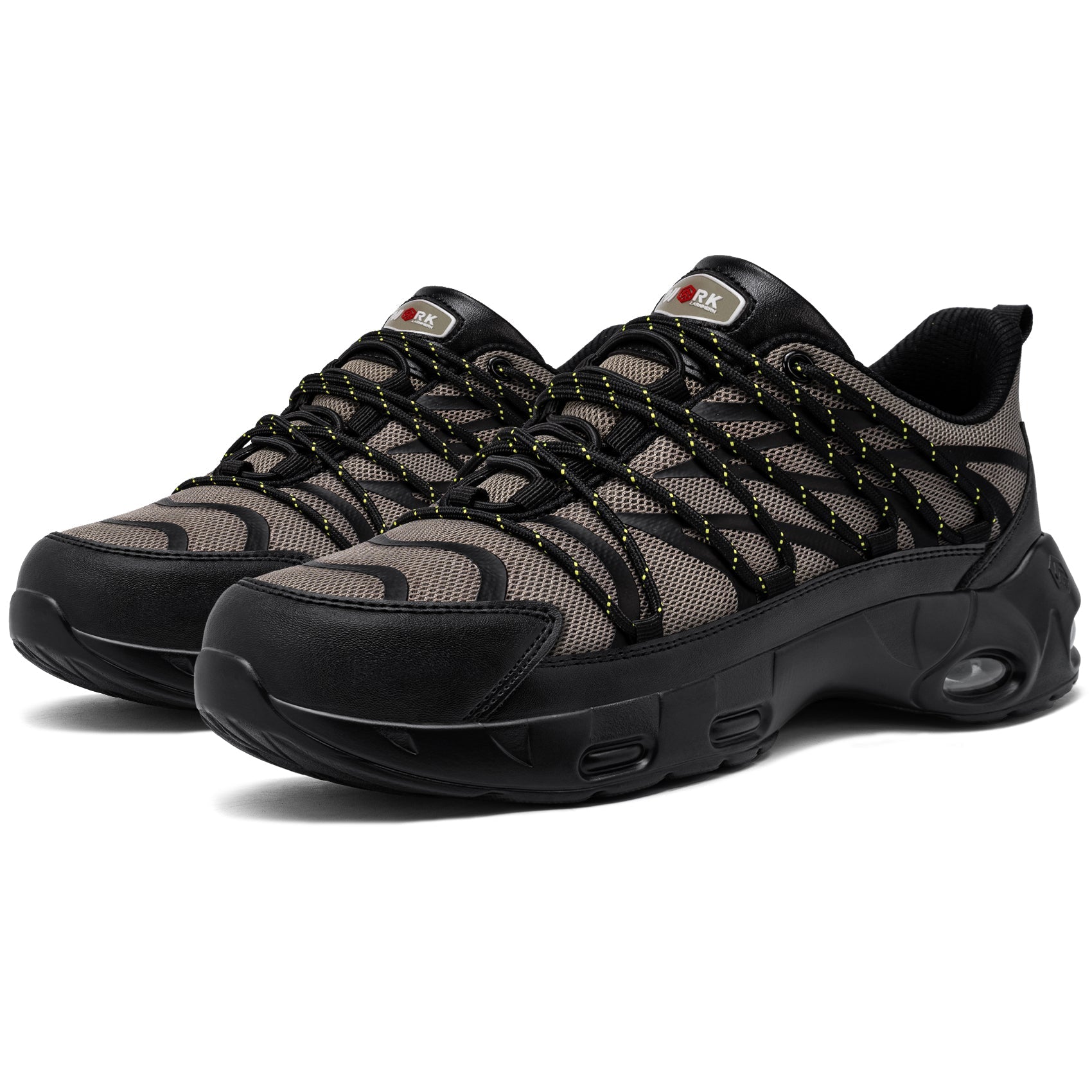 Chaussures de sécurité à embout en acier pour hommes, légères, coussin d'air, colorées, à la mode, lacets détachables, baskets #31327