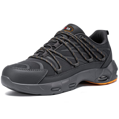 Chaussures de sécurité à embout en acier pour hommes, légères, coussin d'air, colorées, à la mode, lacets détachables, baskets #31327