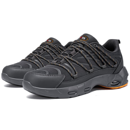 Chaussures de sécurité à embout en acier pour hommes, légères, coussin d'air, colorées, à la mode, lacets détachables, baskets #31327