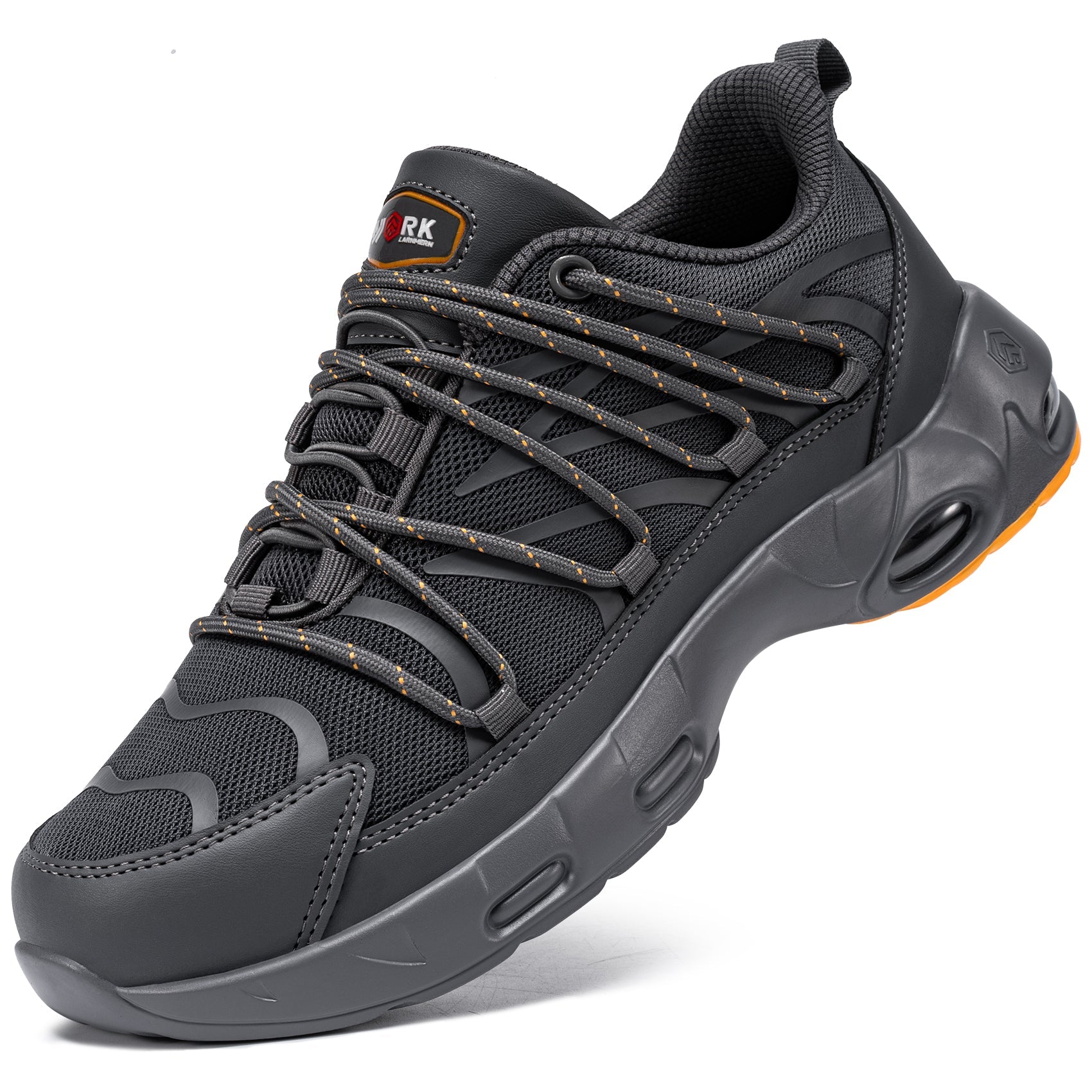 Chaussures de sécurité à embout en acier pour hommes, légères, coussin d'air, colorées, à la mode, lacets détachables, baskets #31327