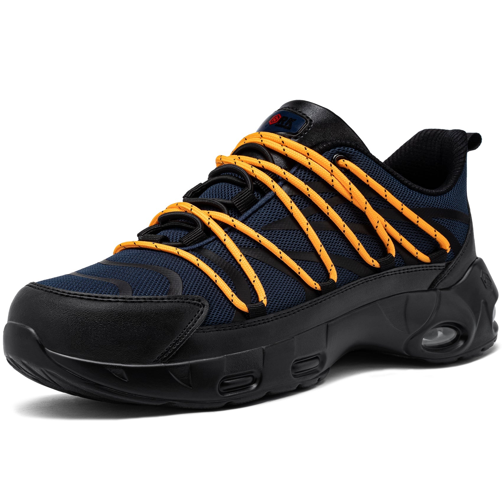 Chaussures de sécurité à embout en acier pour hommes, légères, coussin d'air, colorées, à la mode, lacets détachables, baskets #31327
