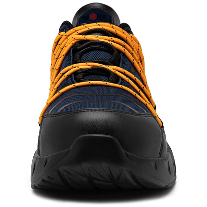 Chaussures de sécurité à embout en acier pour hommes, légères, coussin d'air, colorées, à la mode, lacets détachables, baskets #31327