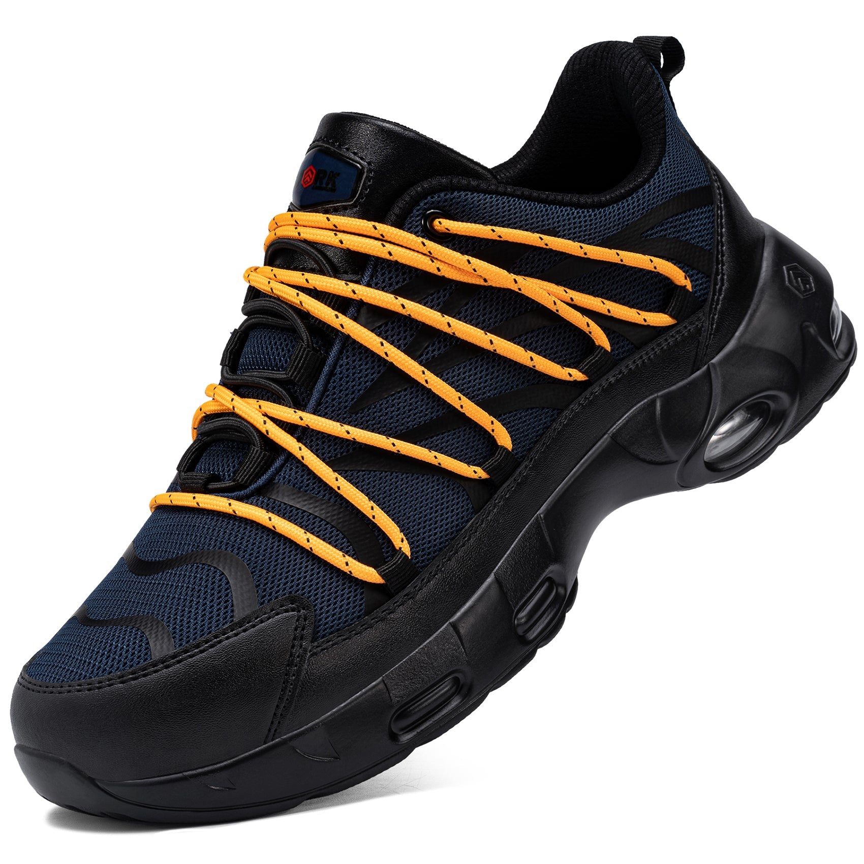Chaussures de sécurité à embout en acier pour hommes, légères, coussin d'air, colorées, à la mode, lacets détachables, baskets #31327