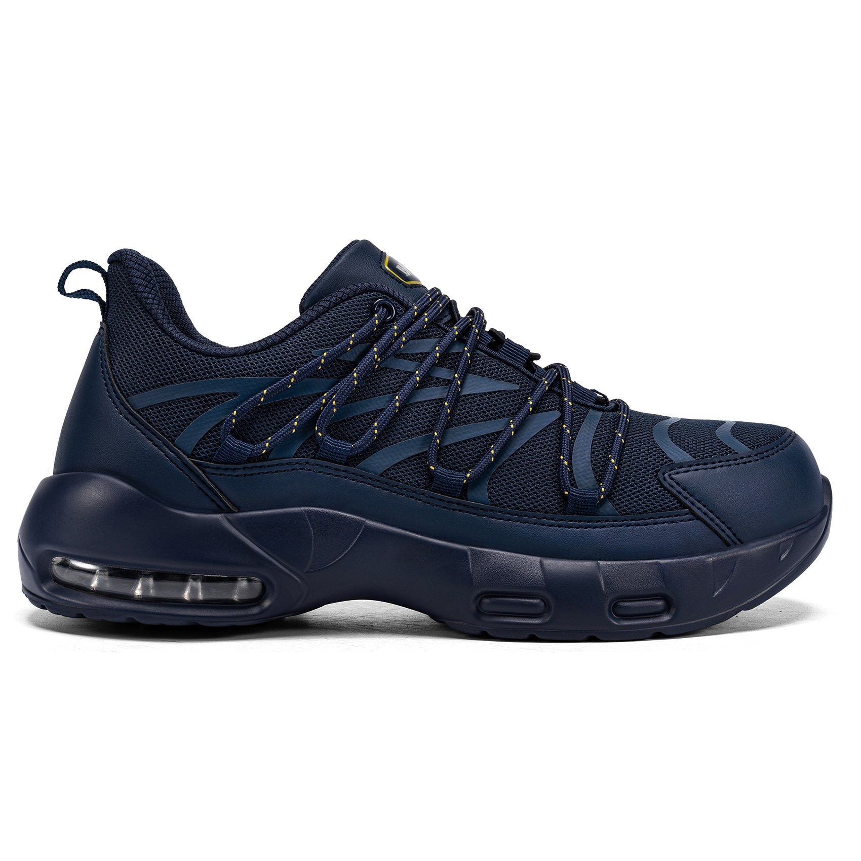 Chaussures de sécurité à embout en acier pour hommes, légères, coussin d'air, colorées, à la mode, lacets détachables, baskets #31327