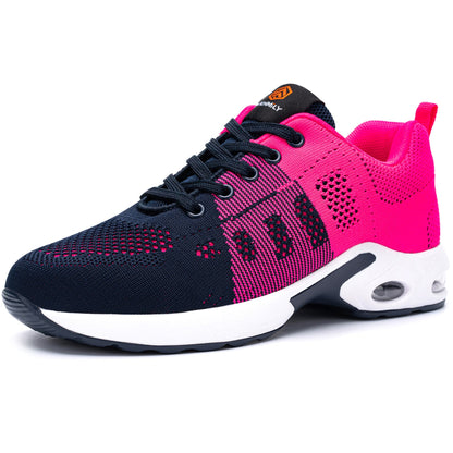 Stahl Kappe Sicherheit Schuhe für Frauen Bequeme Leichte Air Kissen Arbeit Turnschuhe #91859