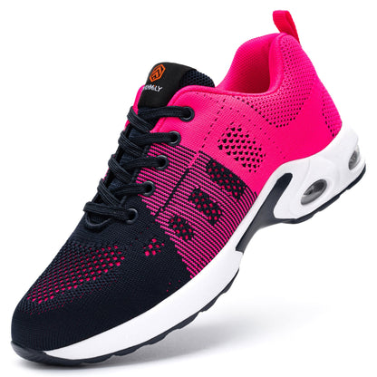 Stahl Kappe Sicherheit Schuhe für Frauen Bequeme Leichte Air Kissen Arbeit Turnschuhe #91859
