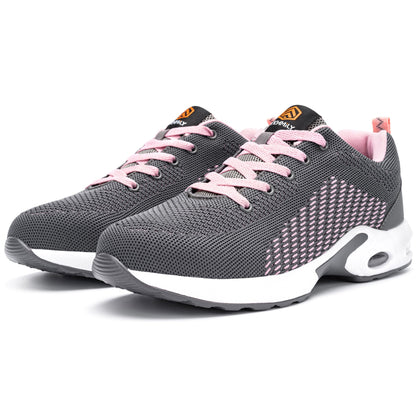 Stahl Kappe Sicherheit Schuhe für Frauen Bequeme Leichte Air Kissen Arbeit Turnschuhe #91859