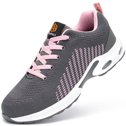 Stahl Kappe Sicherheit Schuhe für Frauen Bequeme Leichte Air Kissen Arbeit Turnschuhe #91859