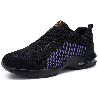 Stahl Kappe Sicherheit Schuhe für Frauen Bequeme Leichte Air Kissen Arbeit Turnschuhe #91859