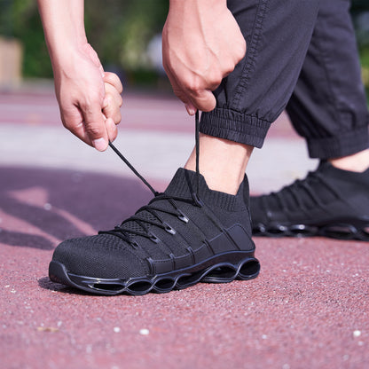 Stahl Kappe Arbeit Schuhe für Frauen Leichte Slip auf Atmungs Mode Sicherheit Turnschuhe #91868